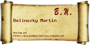 Belinszky Martin névjegykártya