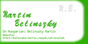 martin belinszky business card